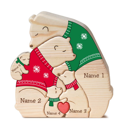 JOBFLY Personalized Wooden Hugging Bears Family Puzzle Mama Bear Puzzle