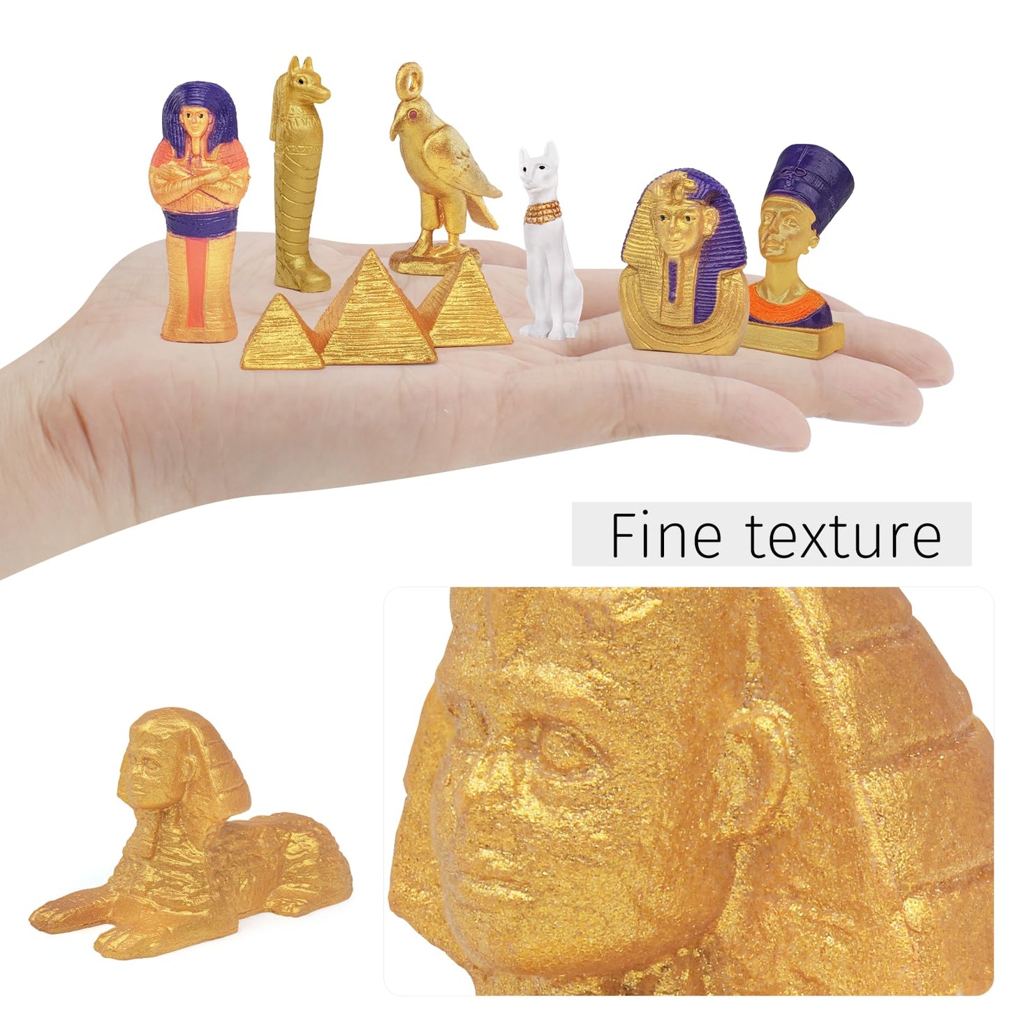 WONWONTOYS 12PCS Egyptian Figurines Set Egypt Pyramids Toys for Kids Egyptian Party Decorations Supplies Figures Egyptian Toys for Projects
