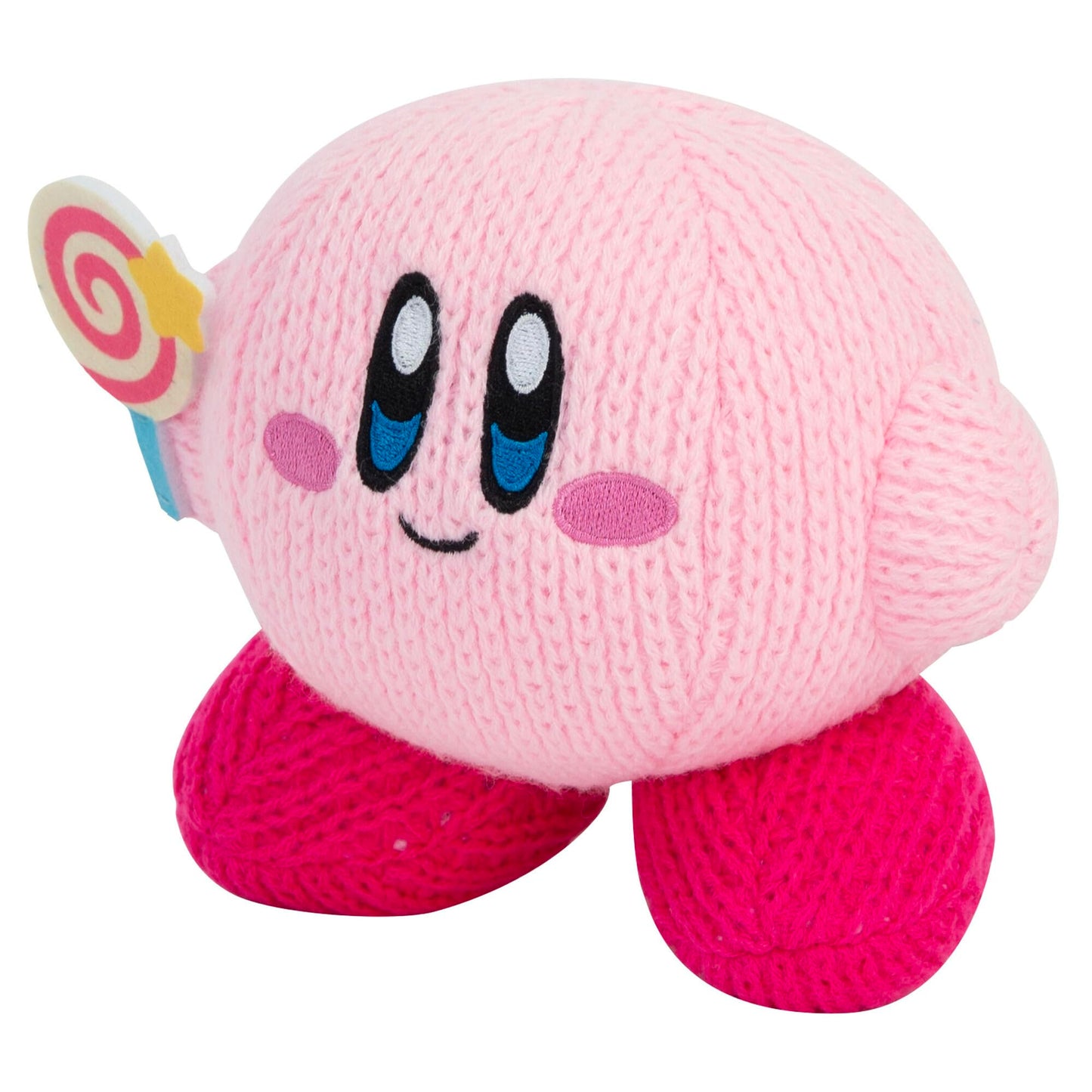 Tomy Nuiguru Knit Kirby Plushies - Hovering Kirby - Officially Licensed Crochet Gaming Plushies with Soft Knit Texture - Valentine's Day Gift