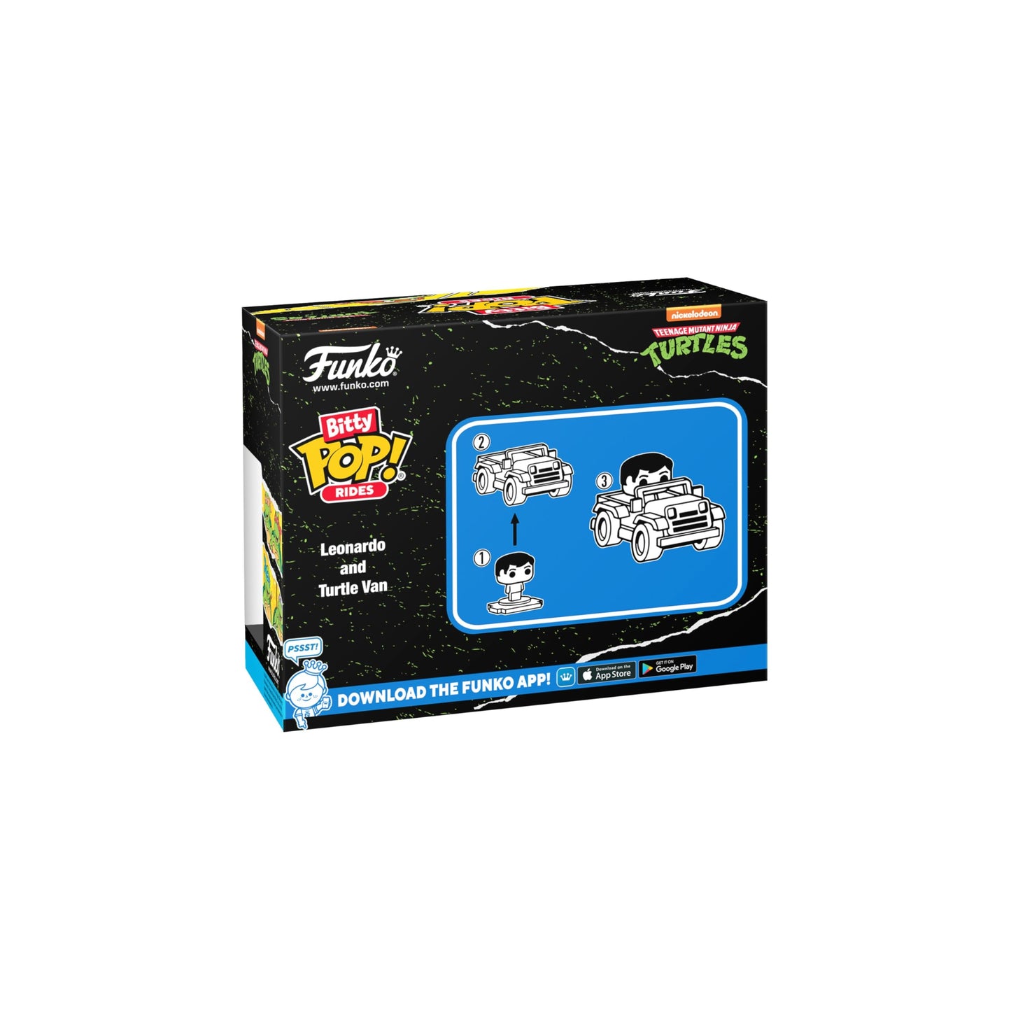 Funko Pop Bitty Ride: Teenage Mutant Ninja Turtles - Leonardo with Van - TMNT Retro/Classic - Collectable Vinyl Figure - Gift Idea - Official