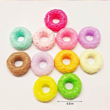 40Pcs Miniature Donut Assortment, Colorful Resin Faux Food for Dollhouse Kitchen & Bakery Scenes, Realistic Mini Sweets & Fake Bake Supplies