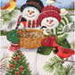 Bits and Pieces - Snow Couple Feeding the Birds Jigsaw Puzzle for Adults - Winter Holiday Scene by Artist William Vanderdasson - Festive Snowman