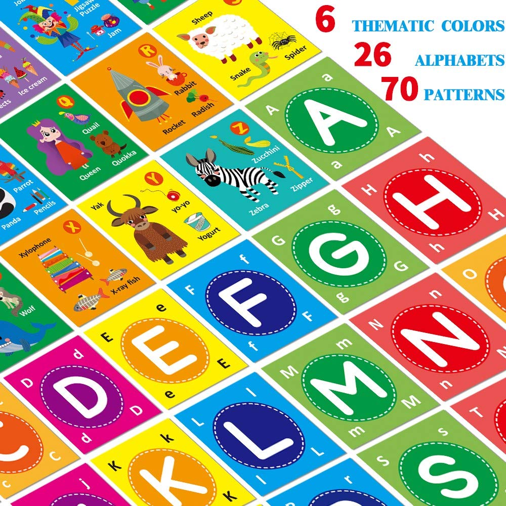 Alphabet Flash Cards for Toddlers, 26Pcs Baby Soft Letter Flash Cards