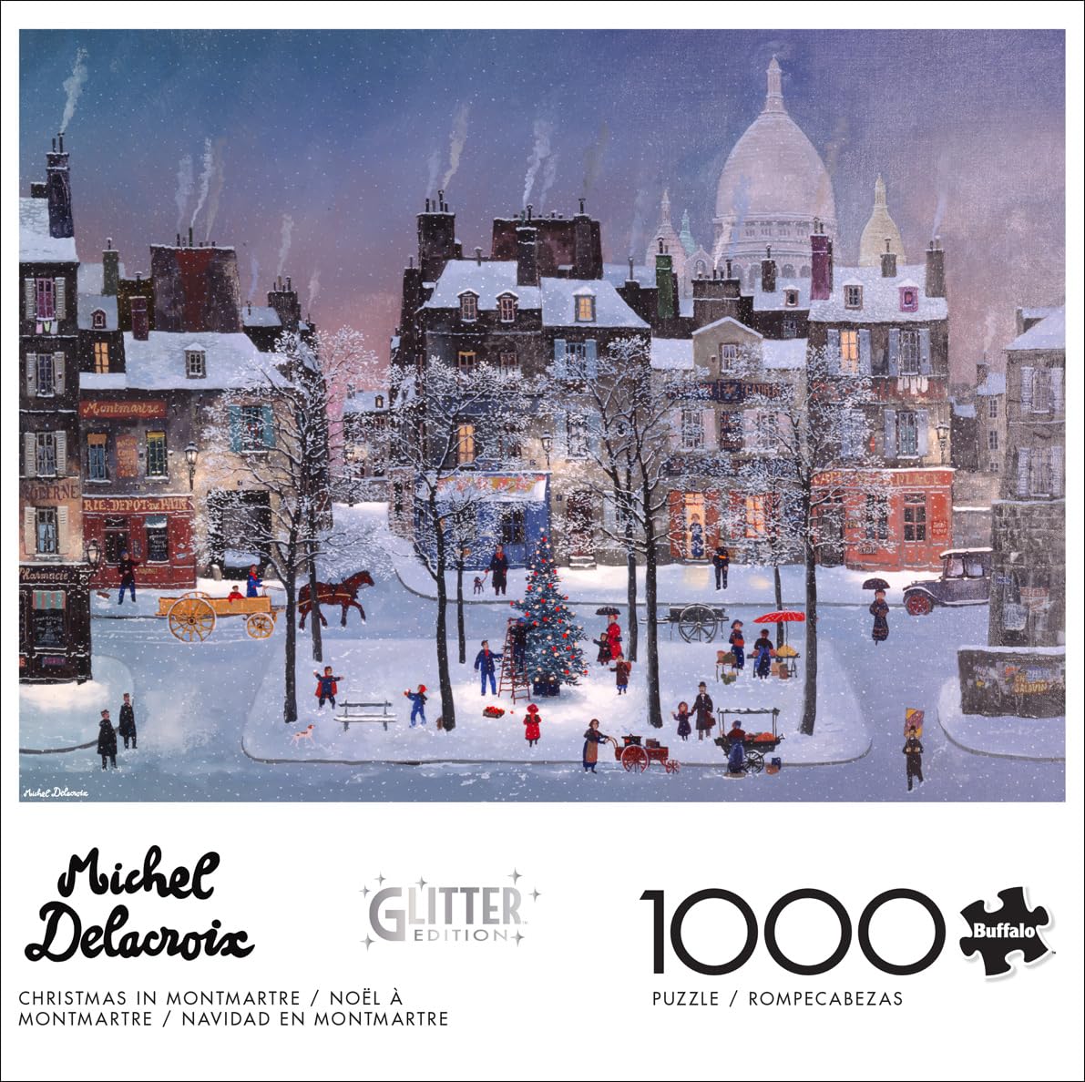 Buffalo Games - Christmas in Monmartre - 1000 Piece Glitter Jigsaw Puzzle