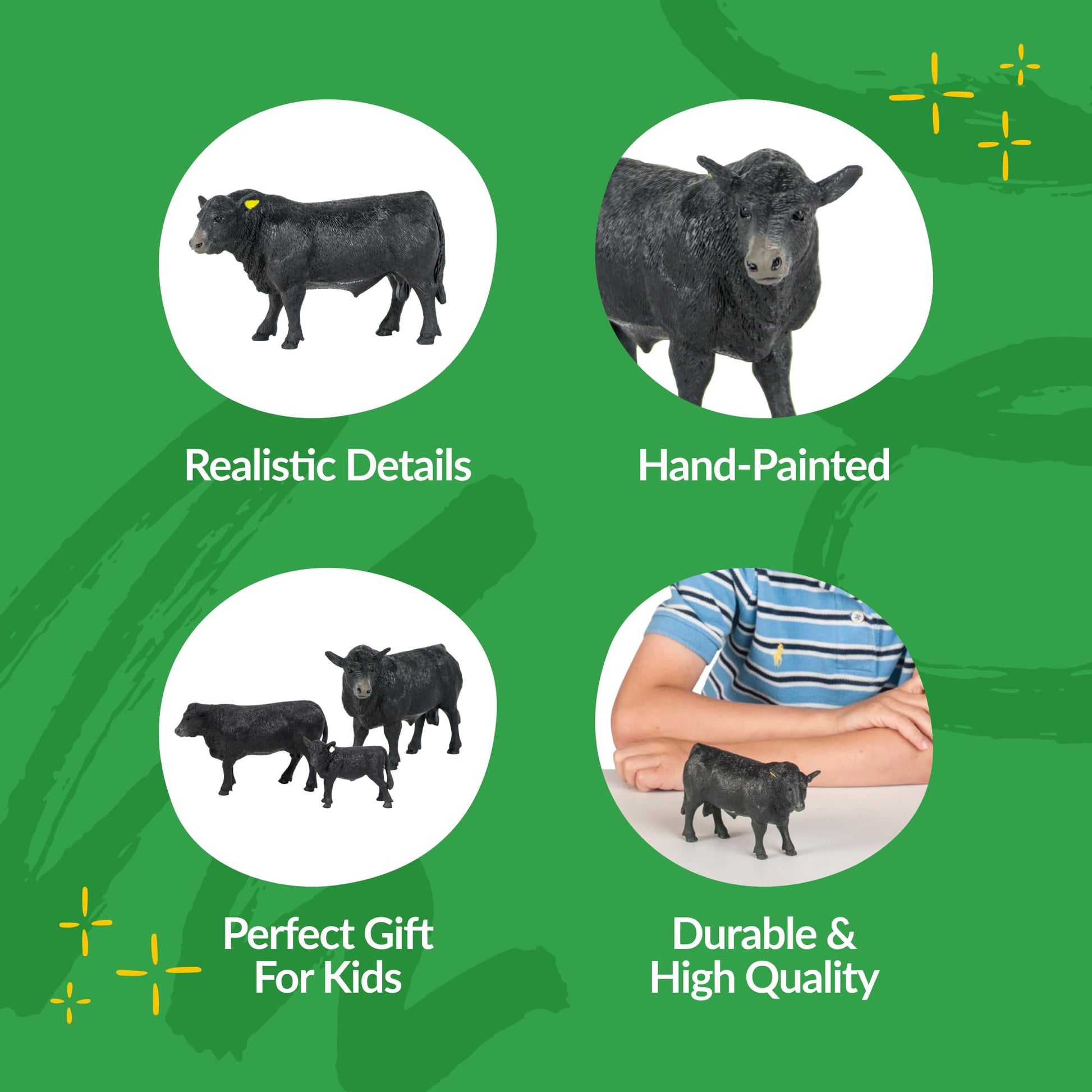 Big Country Toys Angus Bull Figurine - Hand-Painted 1:20 Scale Farm Animal Collectible
