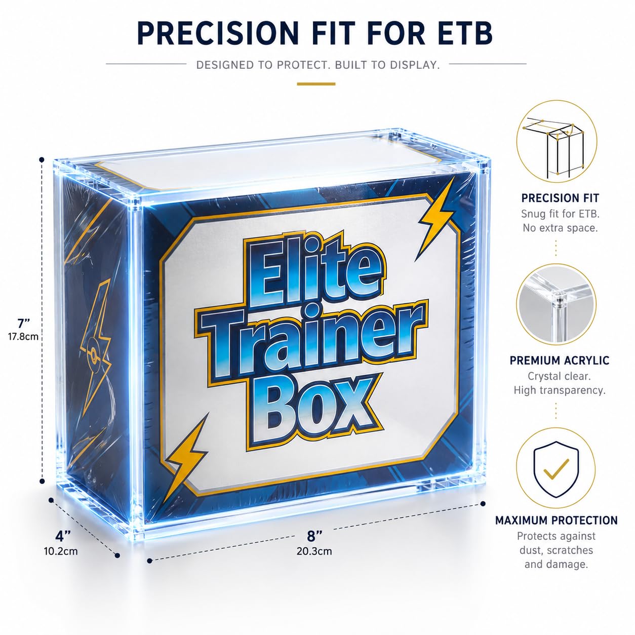 ETB Acrylic Case - UV Protection & Magnetic Closure, Thick Box Shield