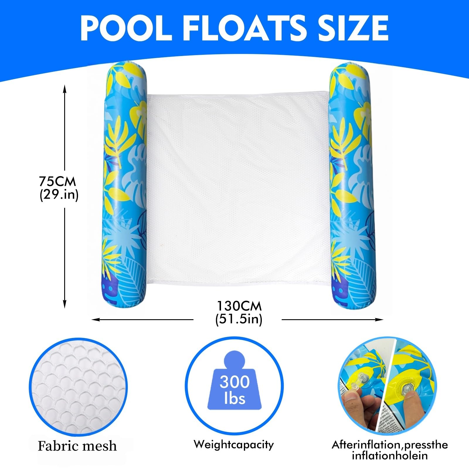 CLPCLP 4 Pack Water Pool Floats, 4-in-1 Multi-Purpose Pool Hammock