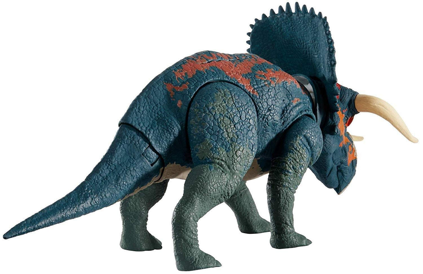 Jurassic World Dual Attack Nasutoceratops Dinosaurs in Medium Size with Button-activated Dual Strike Action Moves Like Tail & Head Strikes