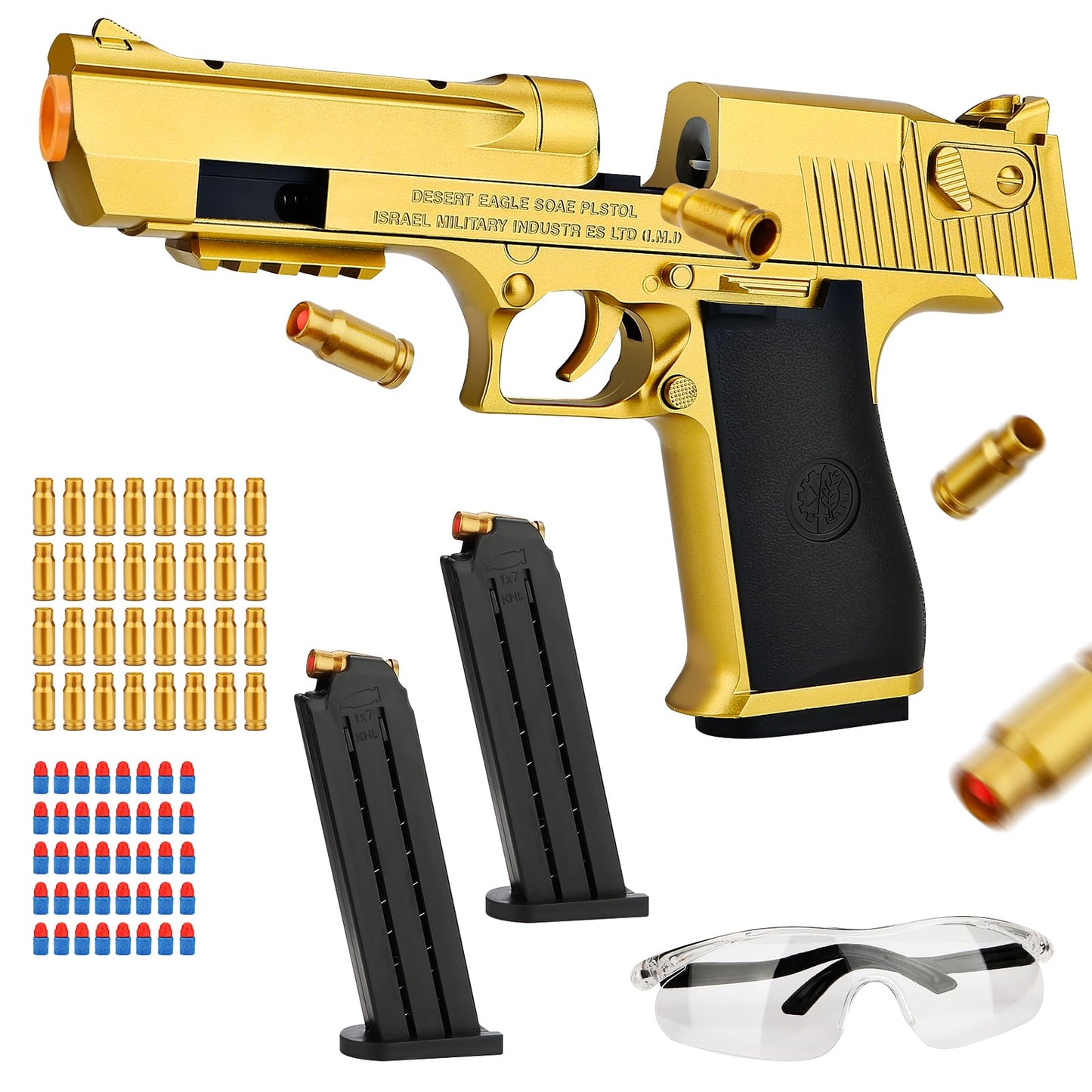 Toy Gun with Soft Bullets, Reloading Rebound Shell Ejecting Shooting Games Soft Foam Blaster, Education Model Toys, Birthday for Boy Age14+ Years Old