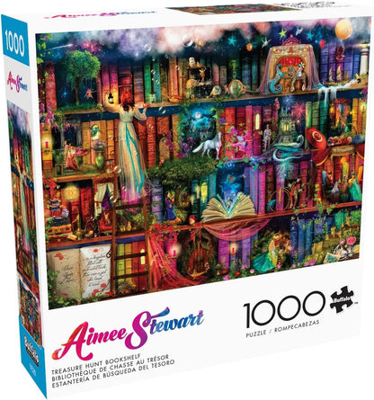 Buffalo Games - Aimee Stewart Treasure Hunt Bookshelf - 1000 Piece Puzzle