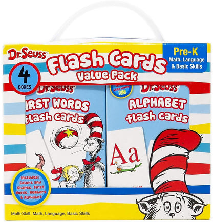 Leap Year Dr. Seuss 4-in-1 Educational Flash Cards Value Pack | Abc's Alphabet, First Words, Colors & Shapes, and Numbers | for PreK to Kindergarten