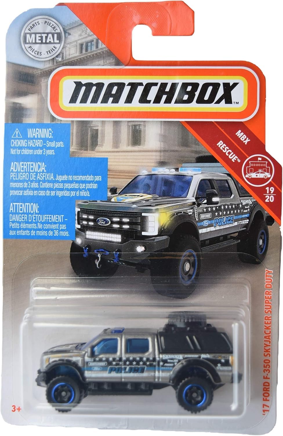 Matchbox MBX Rescue Silver/Black Ford F-350 Super Duty 4/30 Truck