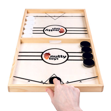 Nutty Toys Sling Puck Family Game XL - Fast & Rapid Tabletop Table Battle, Top Xmas Gift 2026, Unique Kids & Adults Christmas Stocking Stuffer Idea