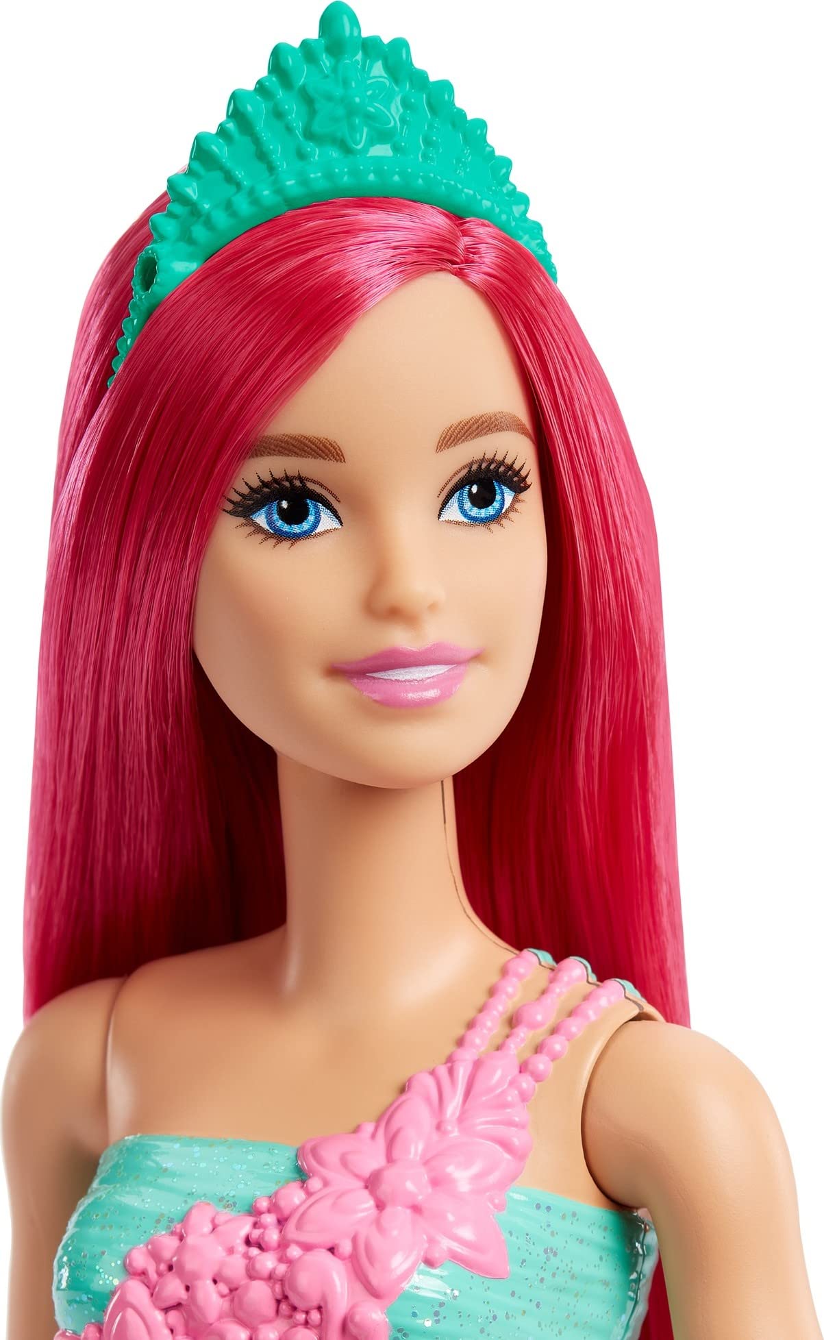 Barbie Dreamtopia Royal Fashion Doll with Dark-Pink Hair & Sparkly Bodice Wearing Removable Skirt, Shoes & Headband Accessory