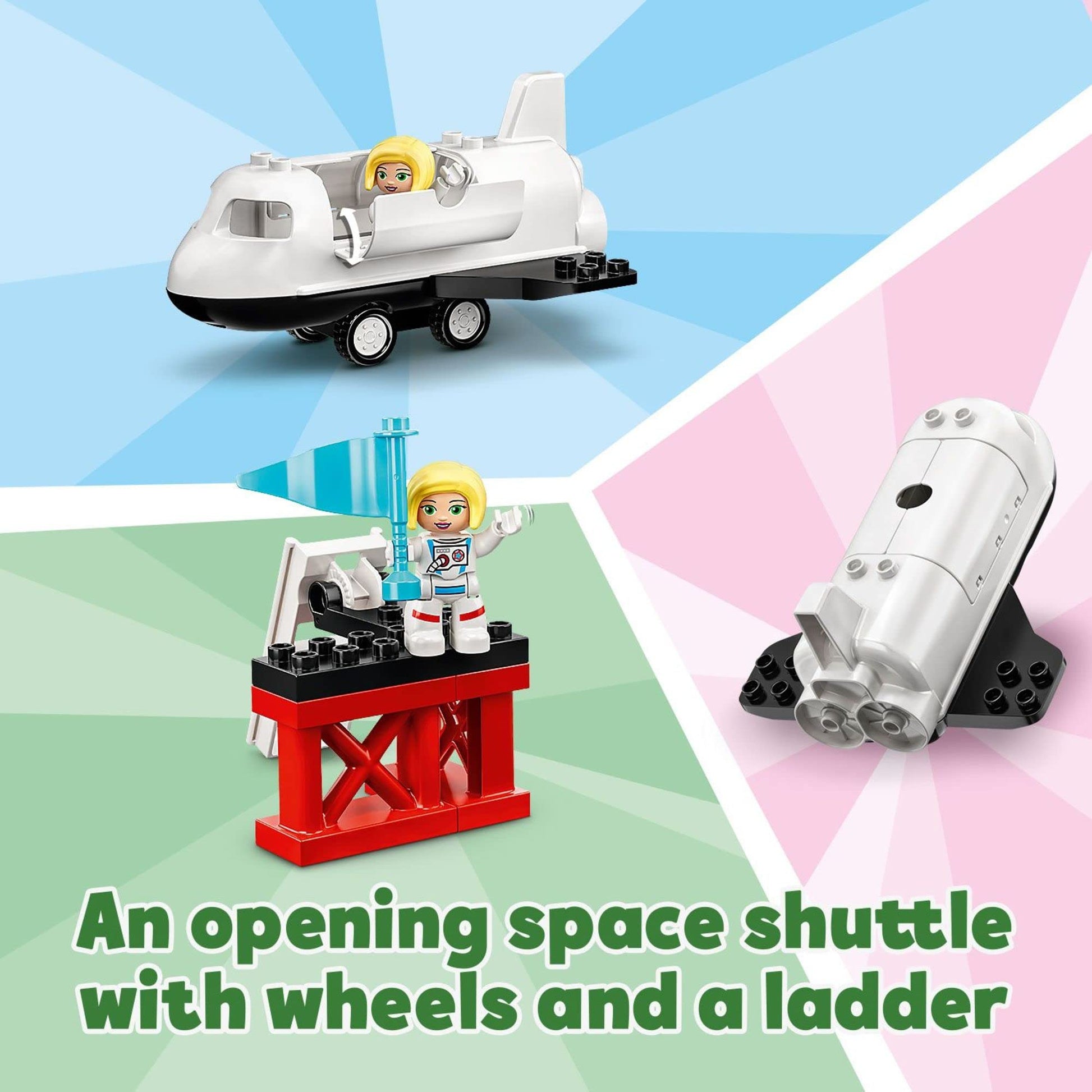 LEGO DUPLO Town Space Shuttle Mission Rocket Toy 10944, Set for Preschool Toddlers Age 2-4 Years Old with Astronaut Figures
