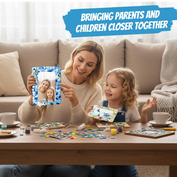 A&H Zier Decorate Your Own Mosaic Picture Frame Kit - 3 Pack DIY Arts & Crafts for Kids Ages 8-12, Valentines Day Gifts for Girls, 5x7 & 4x6 Photo