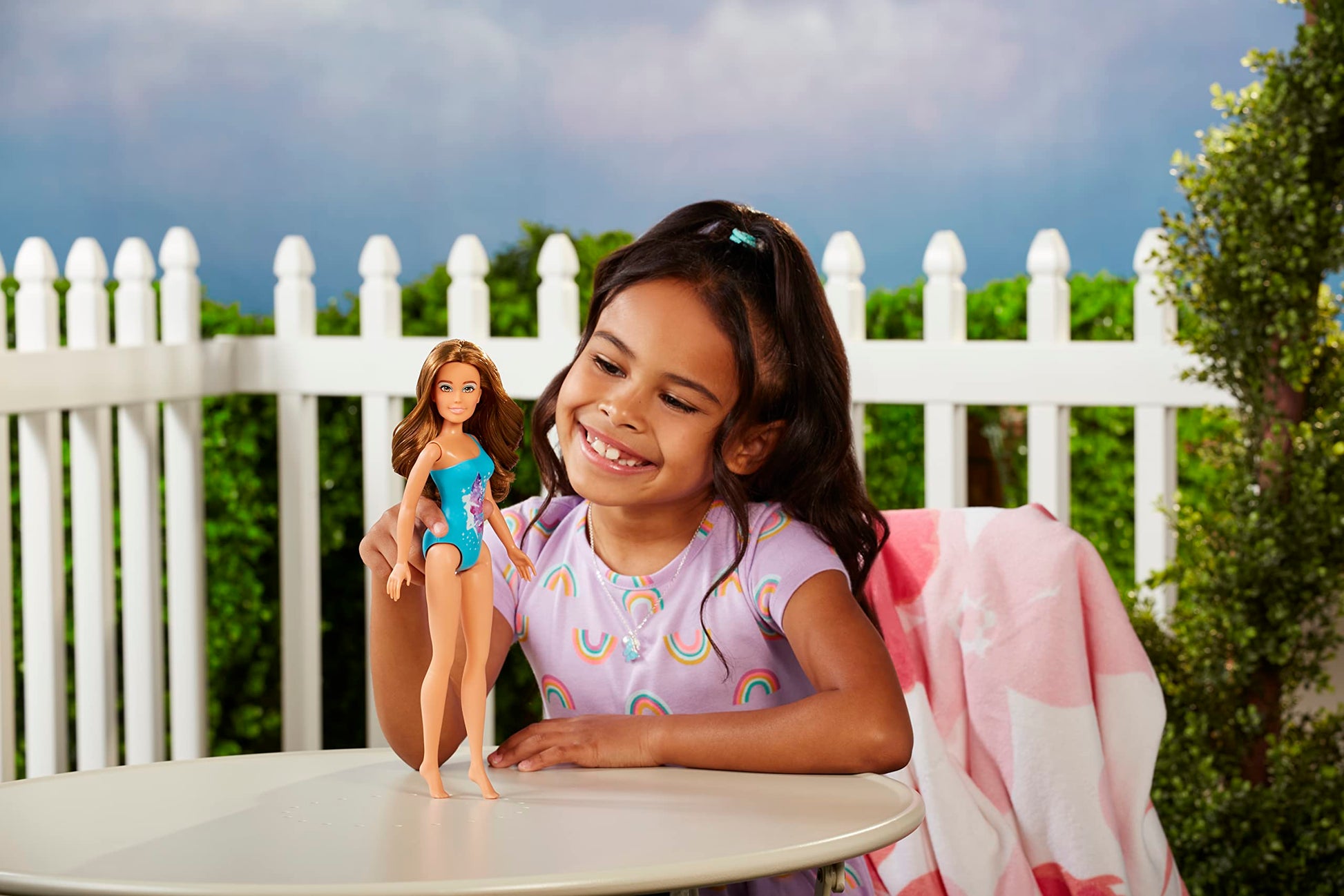 MGA Entertainment Dream Ella Splash Doll - DreamElla, 11.5" Brunette Doll in Teal Swimsuit with Colorful Fairy Graphic, Great Value, , Toy for Kids