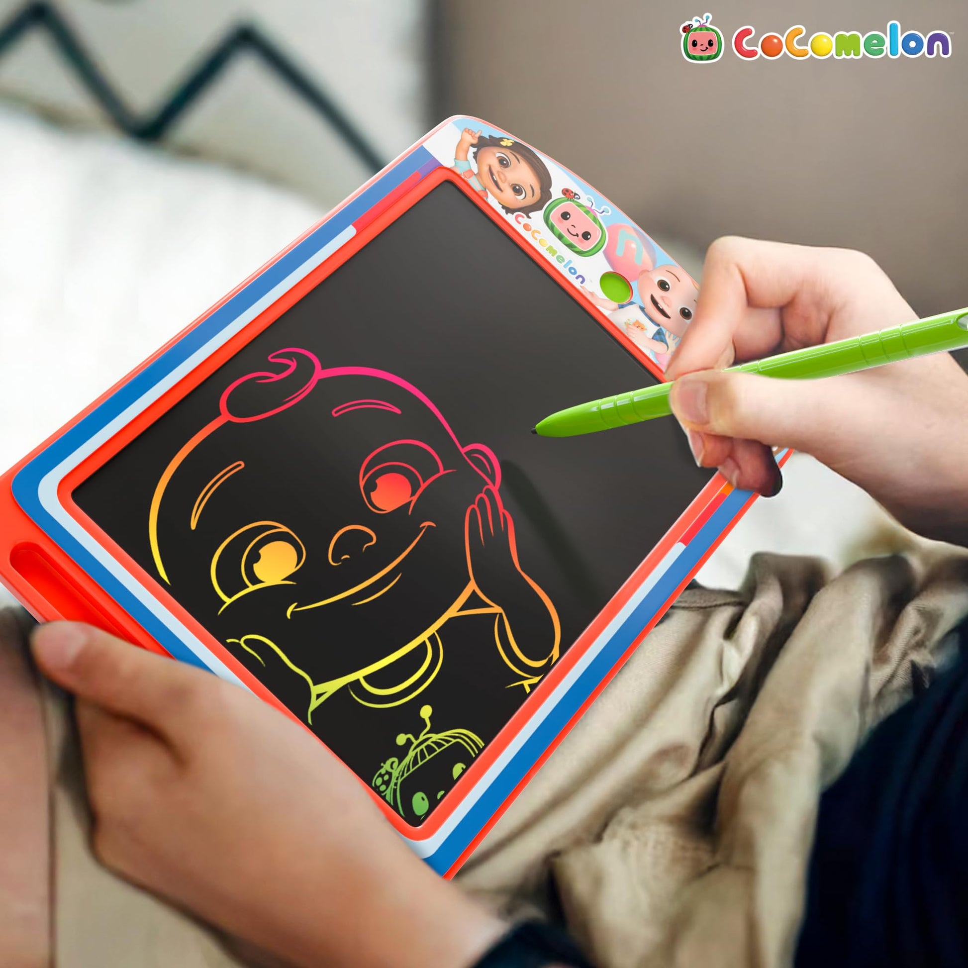 Lollipop - Cocomelon Electronic Drawing Pad for Kids - LED Tablet Doodle Board with Color Stylus - Erasable Writing Doodle Board, Magic Pad Magnetic
