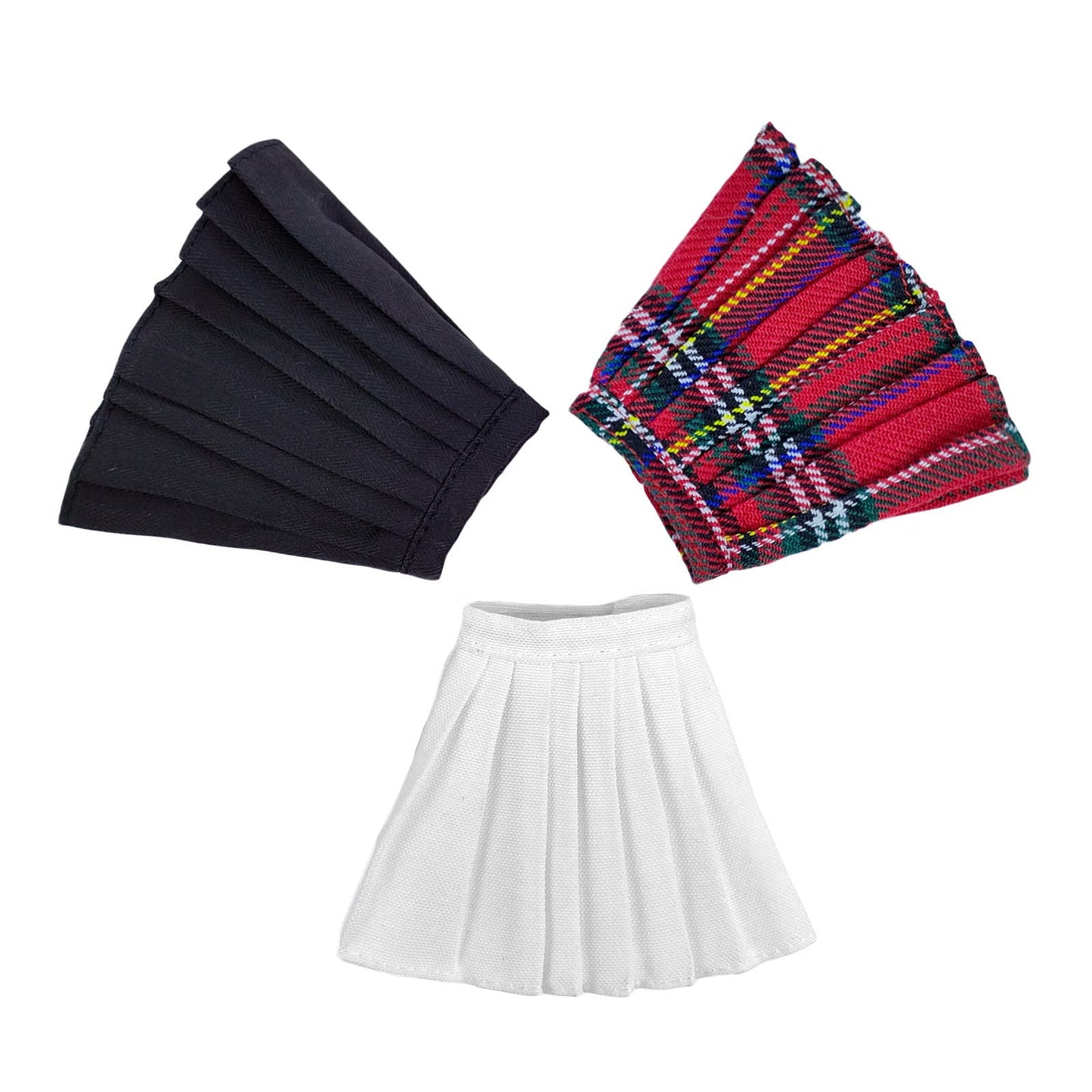 3pcs/lot Doll Clothes for 11.5" Doll Outfits Pleated Skirt Cosplay Students Skirts 1/6 Dolls Accessories (Style B)