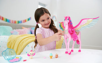 Barbie Mattel Fairytale A Touch of Magic Pink Pegasus with Puppy