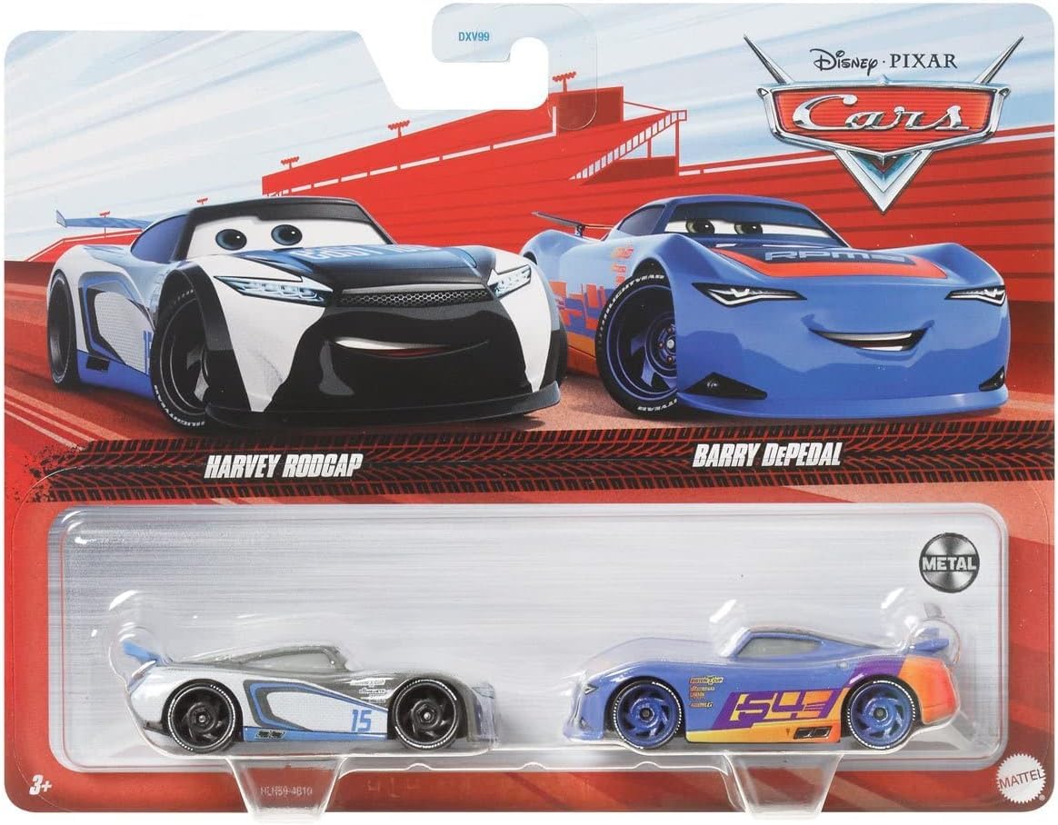 Disney Cars Diecast 2-Pack Next-Gen Racers Easy Idle #15 Harvey Rodcap and RPM #64 Barry DePedal