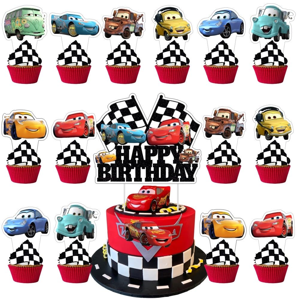 25 Pcs Cake Topper and Cupcake Toppers Set Birthday Party Supplies for C Birthday Decorations