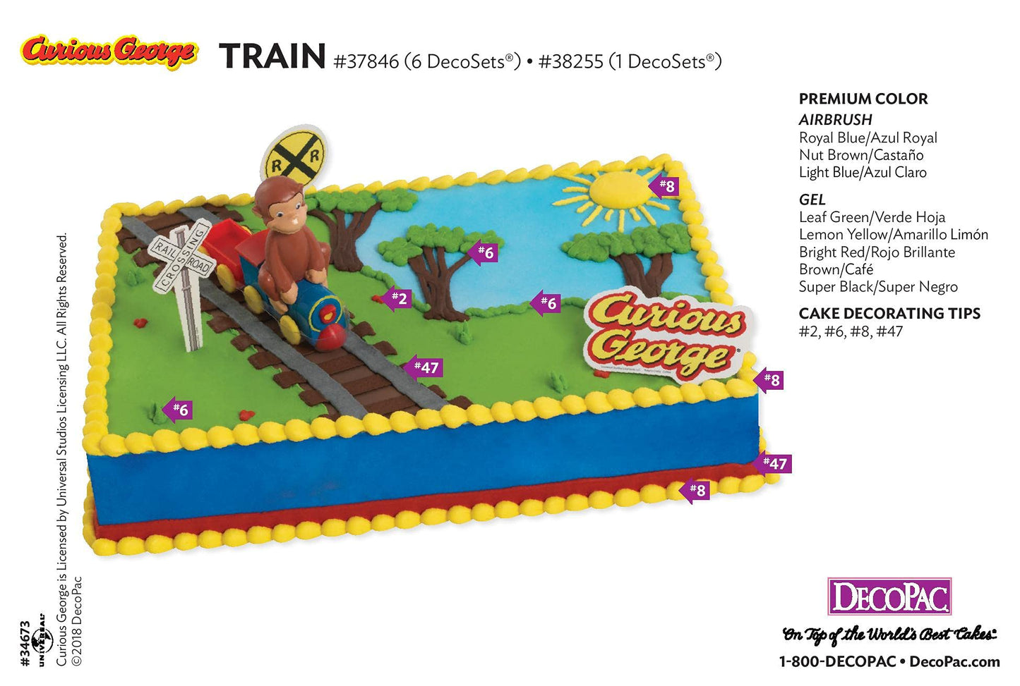 DecoSet® Curious George Train Cake Topper, 4-Piece Set, Keepsake Figures for Hours of Fun, Create an Adorable Birthday Centerpiece