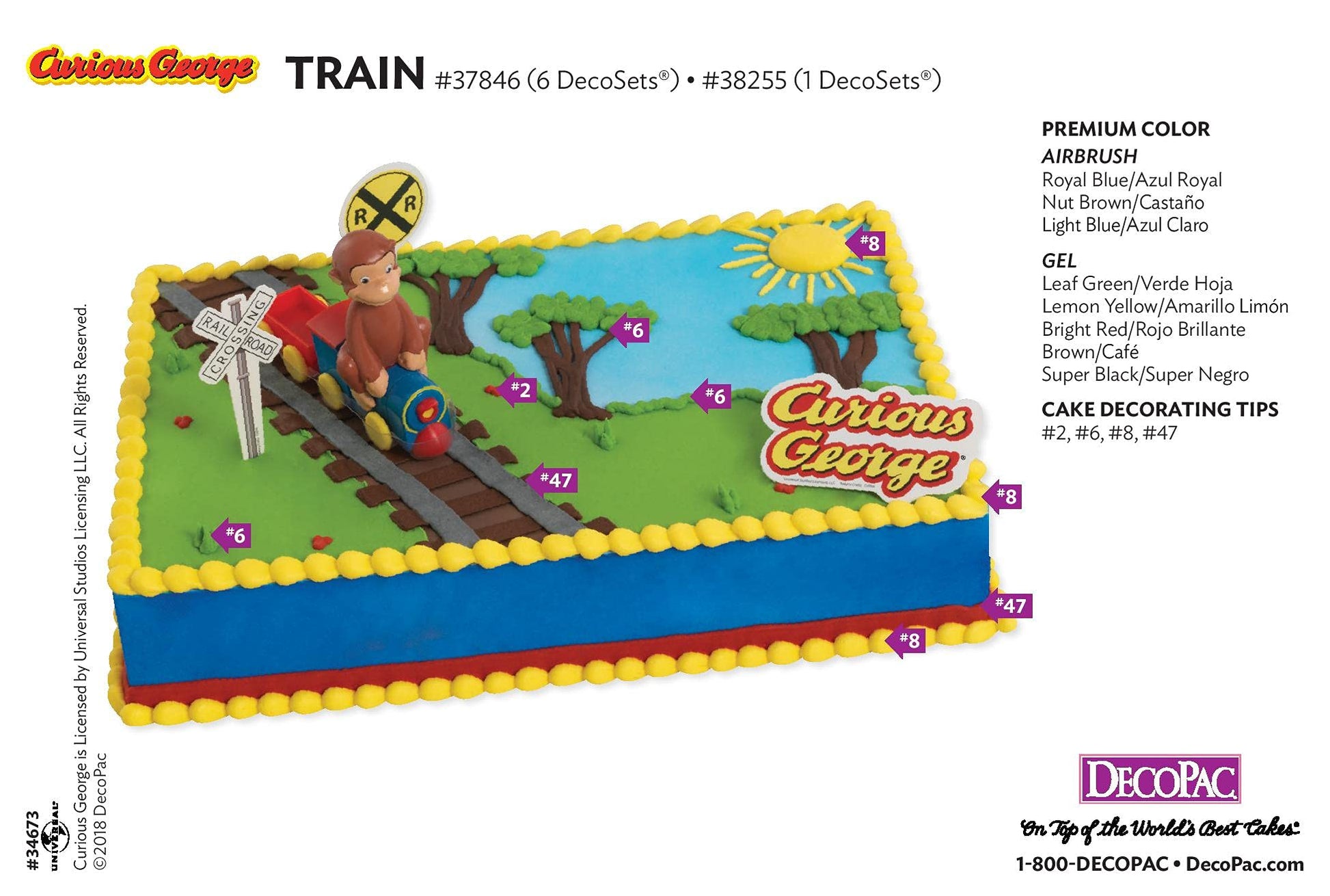 DecoSet® Curious George Train Cake Topper, 4-Piece Set, Keepsake Figures for Hours of Fun, Create an Adorable Birthday Centerpiece
