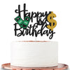 Halawawa Dollar Happy Birthday Cake Toppers, Money Cake Topper Decorations for Women Men Birthday Party, Dollar Theme Birthday Party Decor Supplies