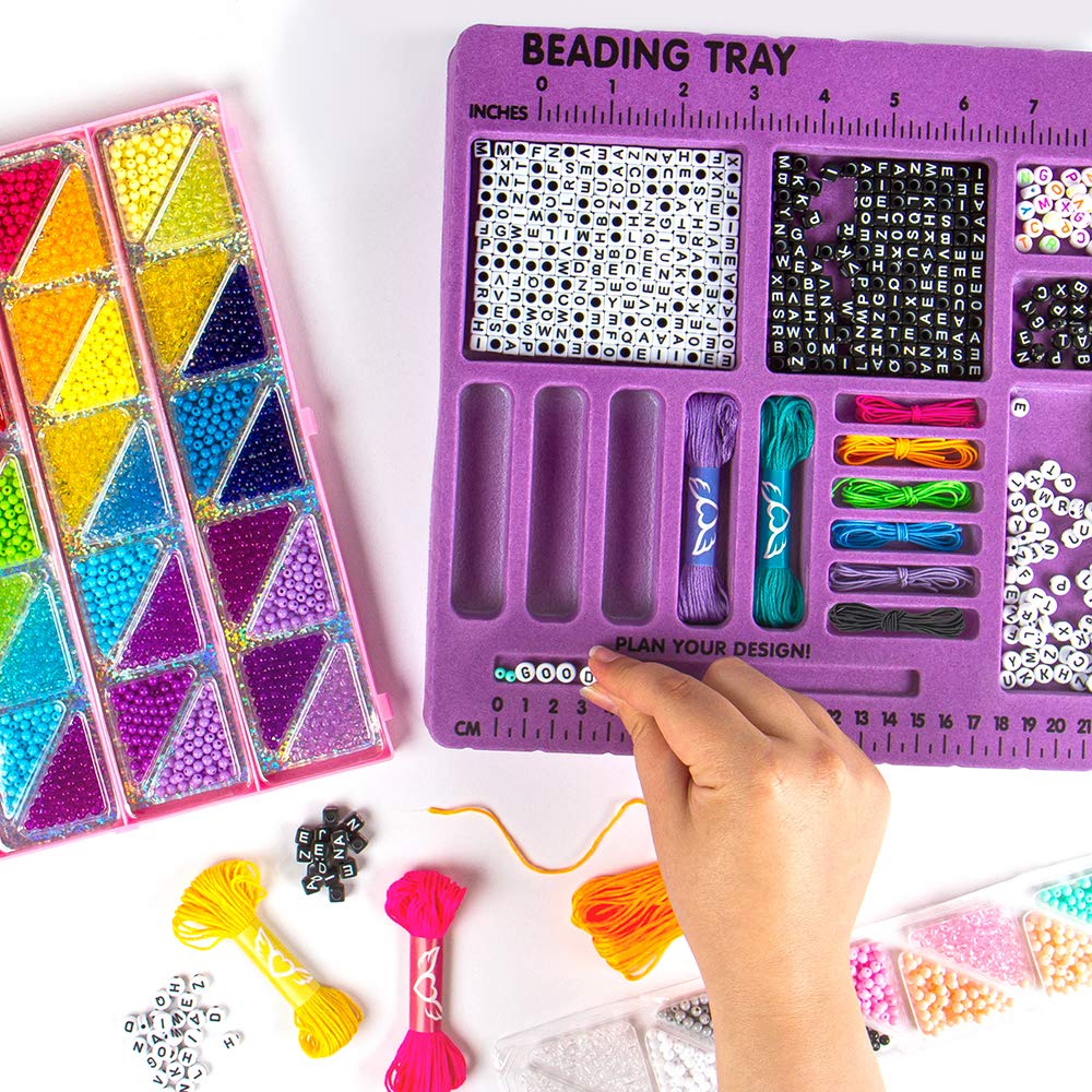 Fashion Angels 10,000+ Bead Bracelet Making Kit (12580), Includes Bead Tray and Keeper Case, Alphabet Beads, Screen-Free Activity, Includes