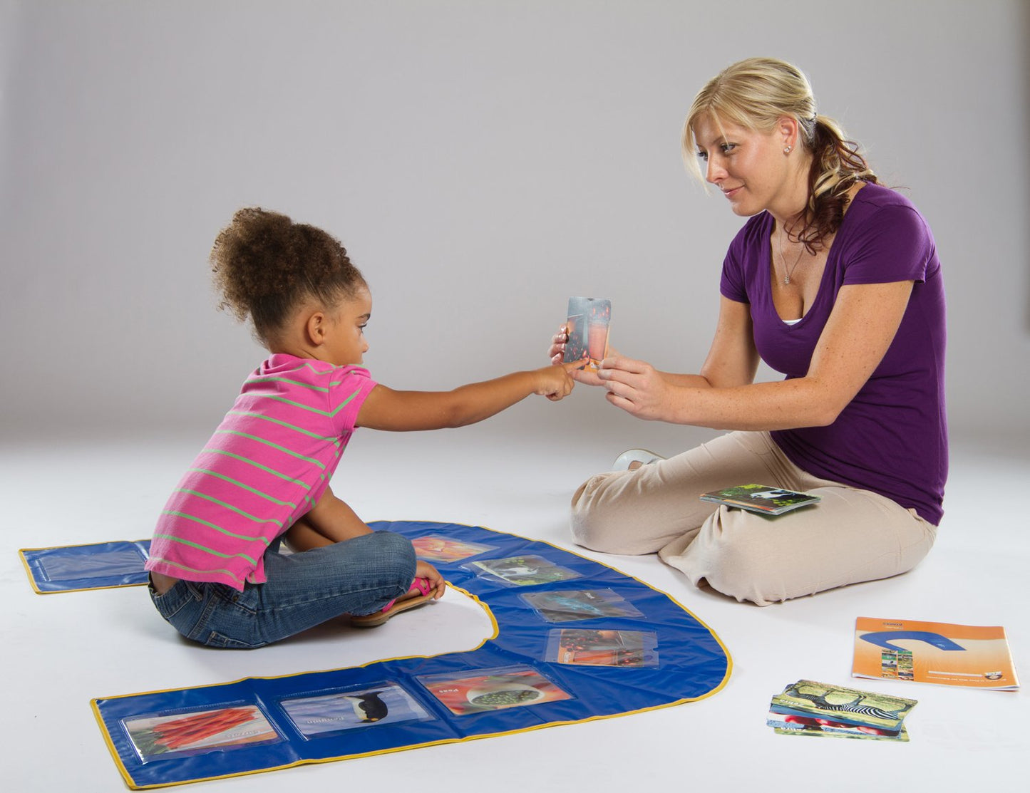 Stages Learning Materials Language Builder Uplay Mat and Flashcard Set for Preschool, Autism, ABA and Speech Therapy Early Learning Flashcards