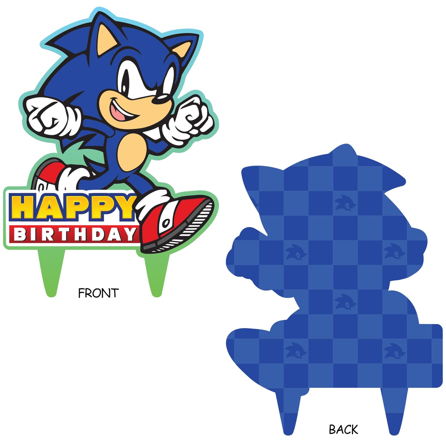 Sonic Gamer Birthday Cake Topper Party Decor