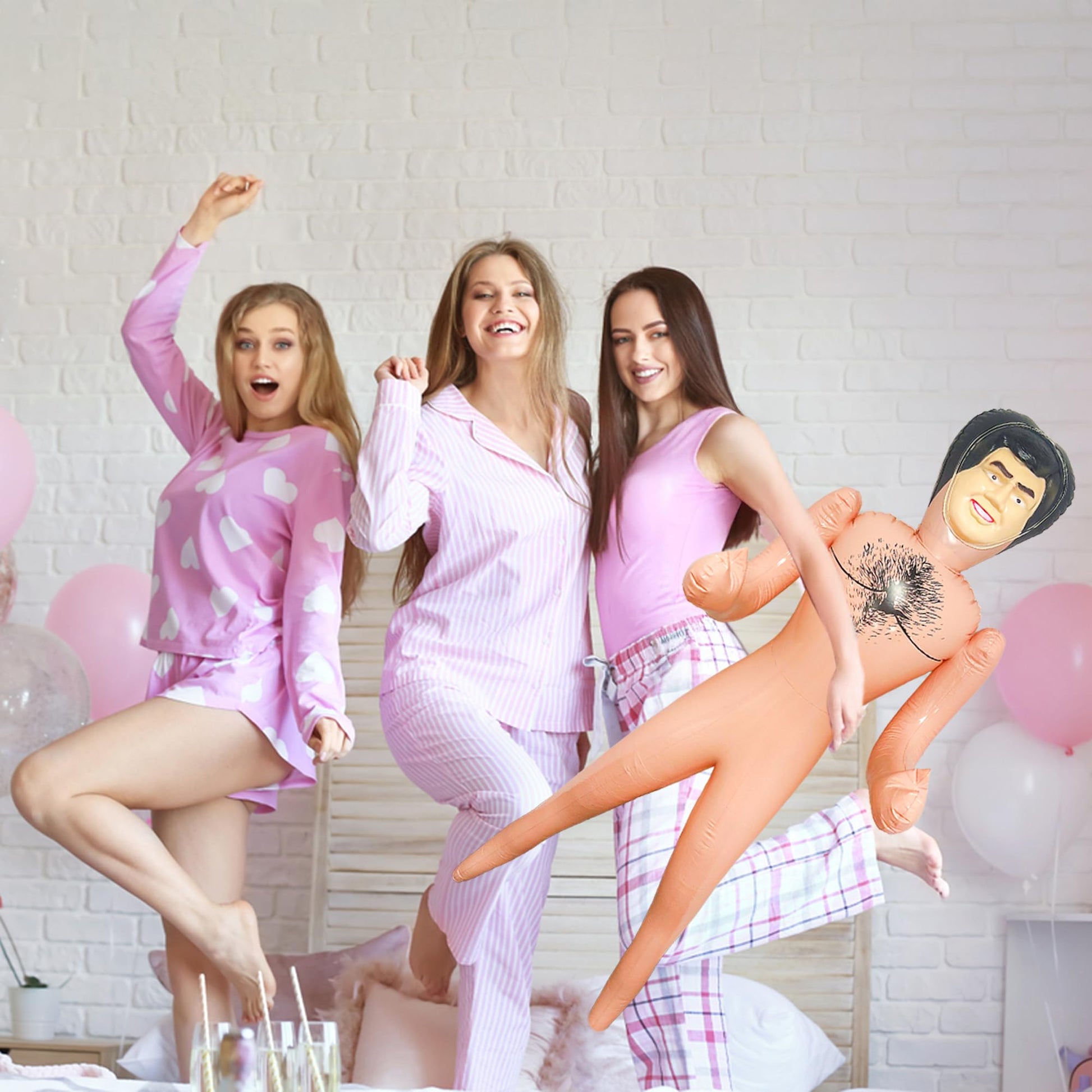 Vaulted Skulls & Co Inflatable John Doll | Inflatable Boyfriend | Blow Up Man Doll | Blow Up Boyfriend | Bachelorette Party Decorations | Gag Gift for