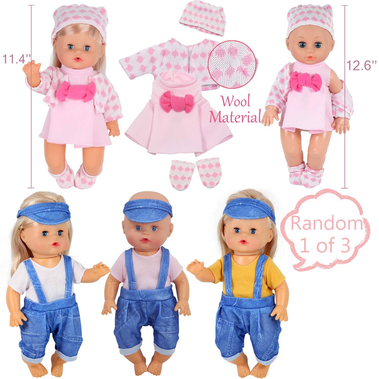 9 Sets for 9-10-11 Inch Alive Baby Doll Clothes Reborn Newborn Dress Outfits Clothing Costumes with Kitchen Accessory