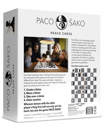 Paco Sako Peace Chess Game, Super Fun for Chess Lovers, Make Peace While Playing Chess, not War - Chess Set Board Game for Peace Makers | 2-Players