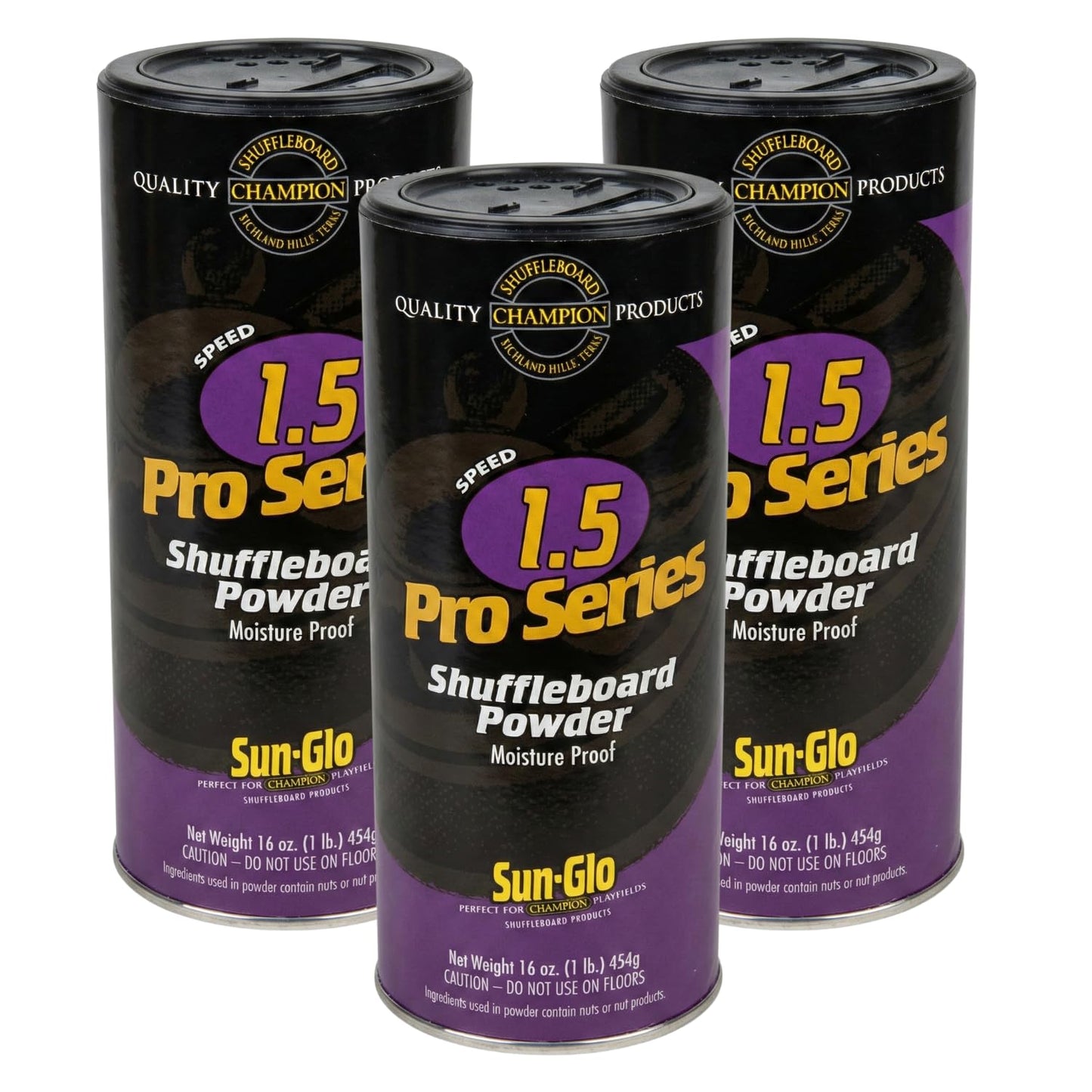Sun-Glo Speed 1.5 (Pro Series) Shuffleboard Powder Wax - The Professional’s Choice for Speed & Accuracy - 16 oz Shaker Can (Pack of 3)