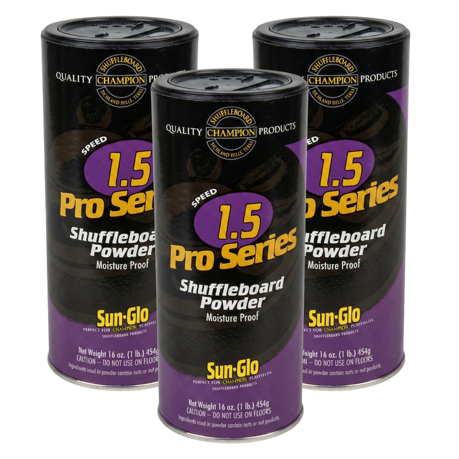 Sun-Glo Speed 1.5 (Pro Series) Shuffleboard Powder Wax - The Professional’s Choice for Speed & Accuracy - 16 oz Shaker Can (Pack of 3)