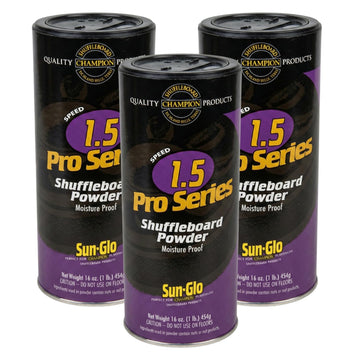 Sun-Glo Speed 1.5 (Pro Series) Shuffleboard Powder Wax - The Professional’s Choice for Speed & Accuracy - 16 oz Shaker Can (Pack of 3)