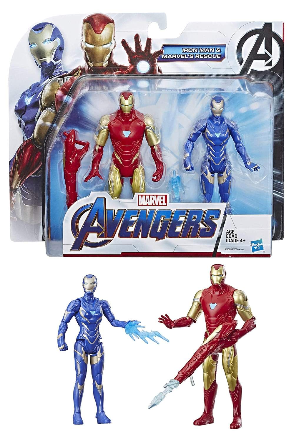 Marvel Avengers: Endgame Iron Man & Marvel’s Rescue Figure 2 Pack Toy Characters from Marvel Cinematic Universe Mcu Movies