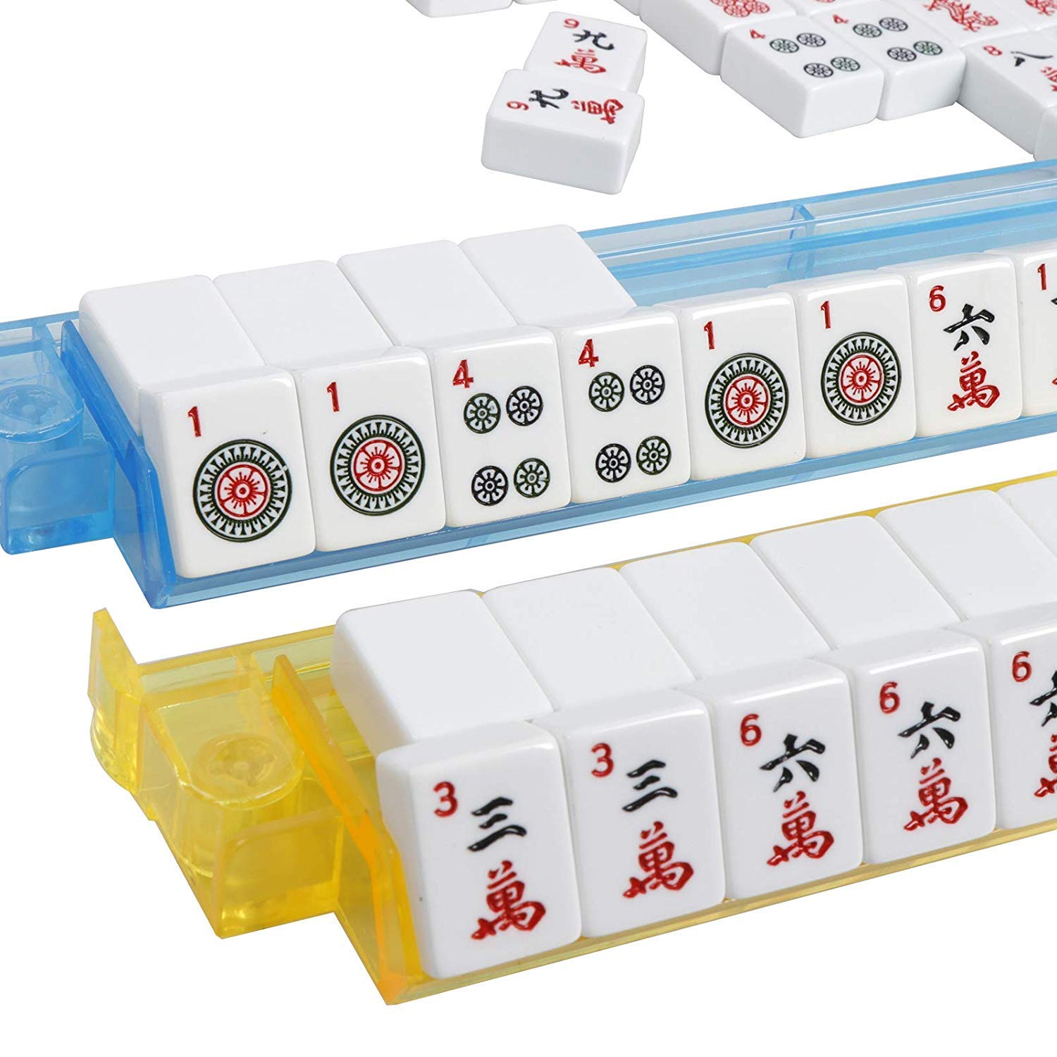 C&H Solutions American Mah Jongg Complete Set, 166 Tiles with All in one Combo Rack with Soft Bag