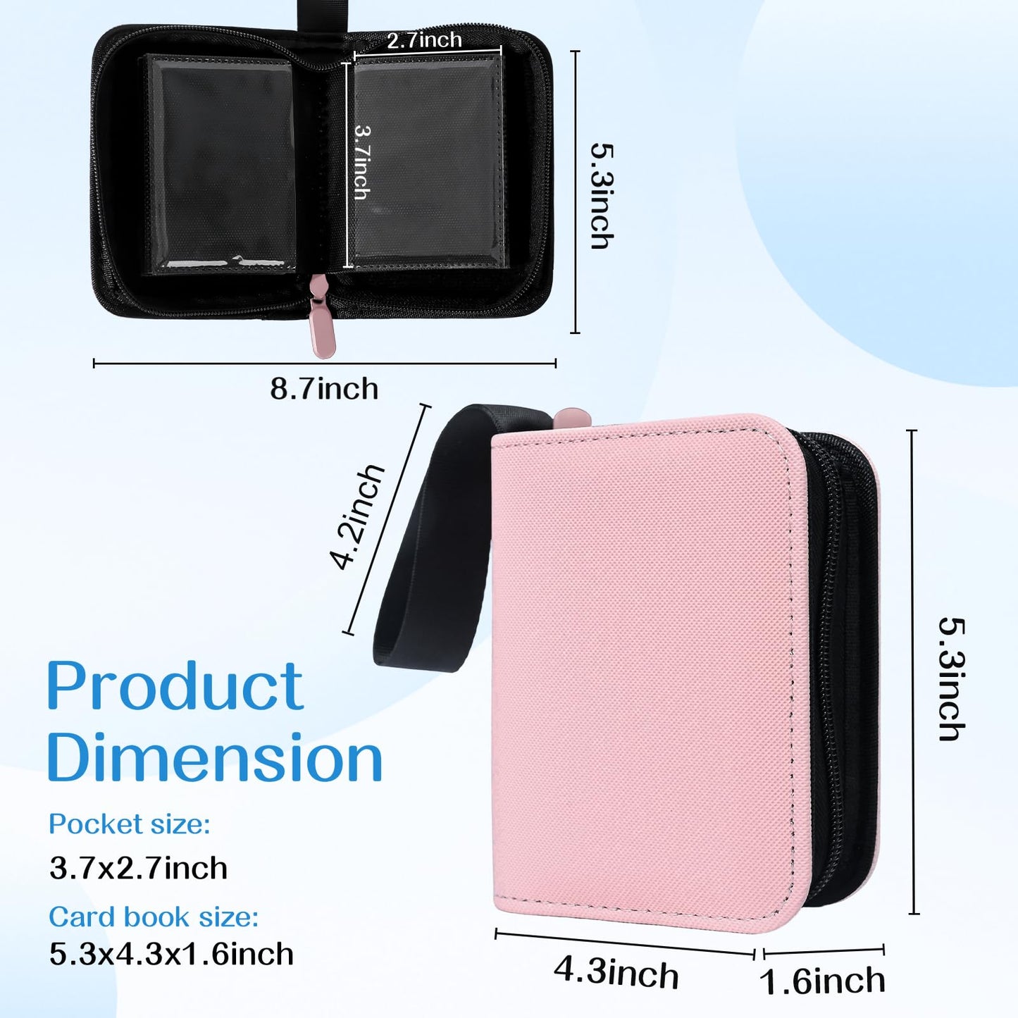 1 Pocket Card Binder - Collectible Trading Card Album, Single Card Holder with 20 Pages, Holds 40 Cards, Side-Loading Mini Binder for TCG, MTG