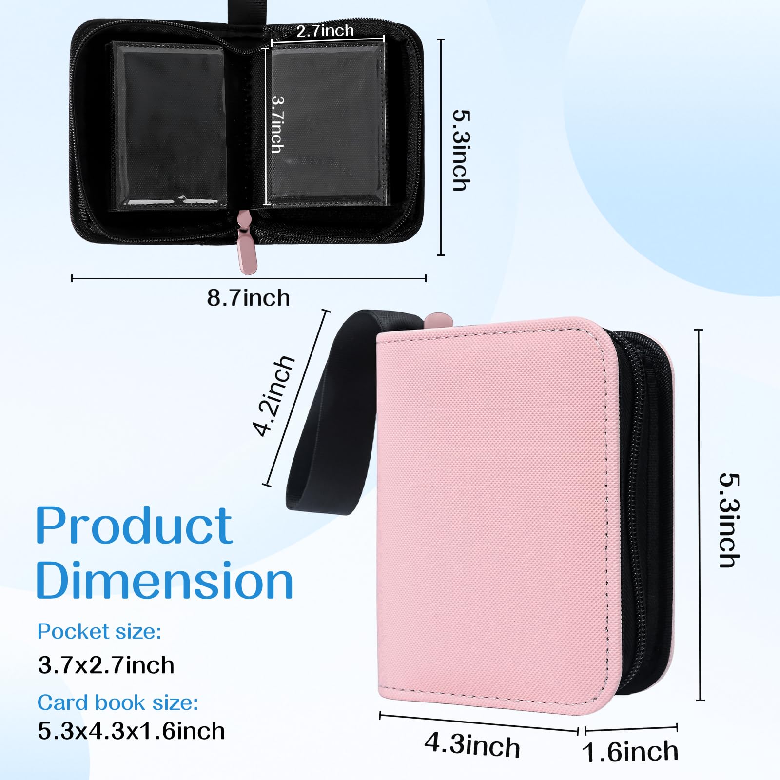 1 Pocket Card Binder - Collectible Trading Card Album, Single Card Holder with 20 Pages, Holds 40 Cards, Side-Loading Mini Binder for TCG, MTG