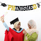 Phinished Banner, Class of 2026 Master Doctor Degree, Congrats Phd College Graduation Party Decoration Supplies, Gold and Black Glitter