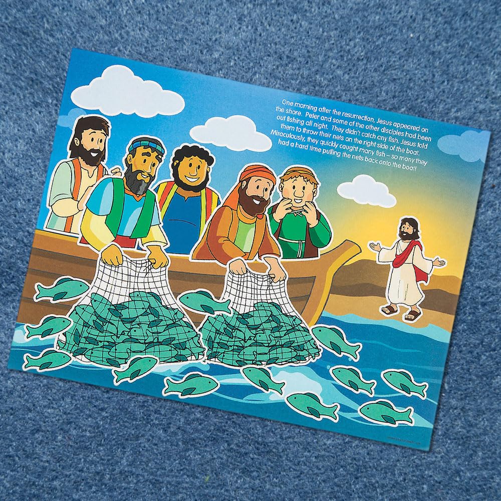 Fun Express Jesus Visits HIS Disciples Sticker Scene - Stationery - VBS Vacation Bible School Supplies/Decor - 12 Pieces