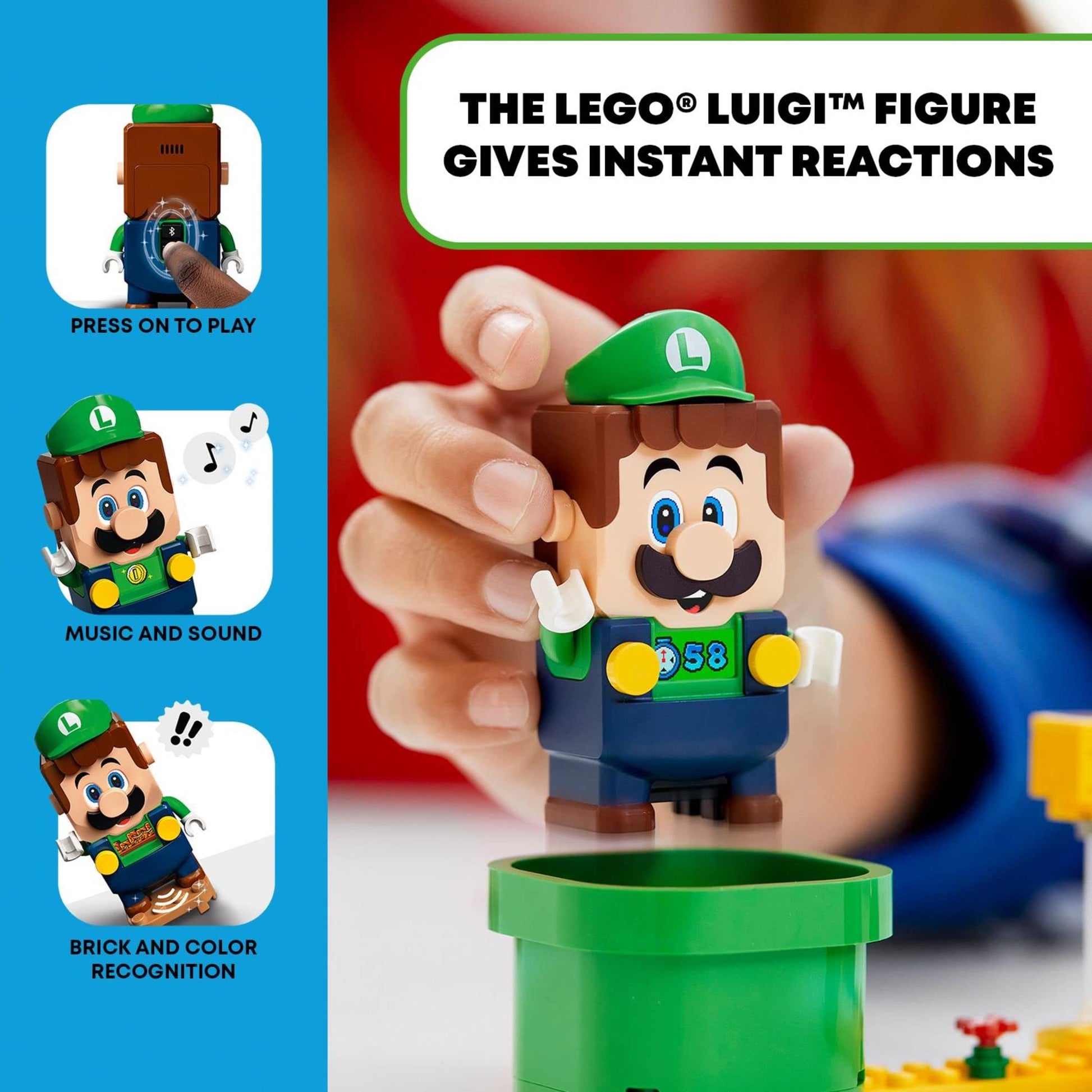 LEGO Super Mario Adventures with Luigi Starter Course Toy for Kids, Interactive Figure and Buildable Game with Pink Yoshi, Birthday Gift for Super