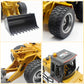 fisca RC Wheeled Front Loader Remote Control Bulldozer Truck 6 Channel 2.4G Alloy Vehicle Tractor Toy with Lights