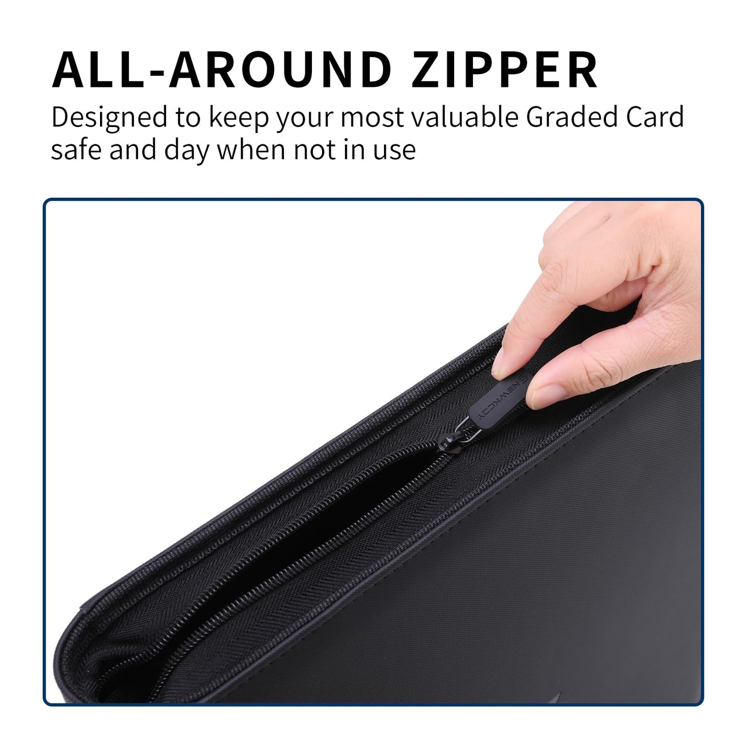 Snekdy premium 1024-pocket trading card binder, 16-pocket cards album, waterproof PU-leather Cover album with side loading, holds gaming, baseball