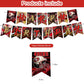 49ers Party Decorations,San Francisco Birthday Party Supplies Includes Banner- Cake Topper - 24 Cupcake Toppers - 18 Balloons