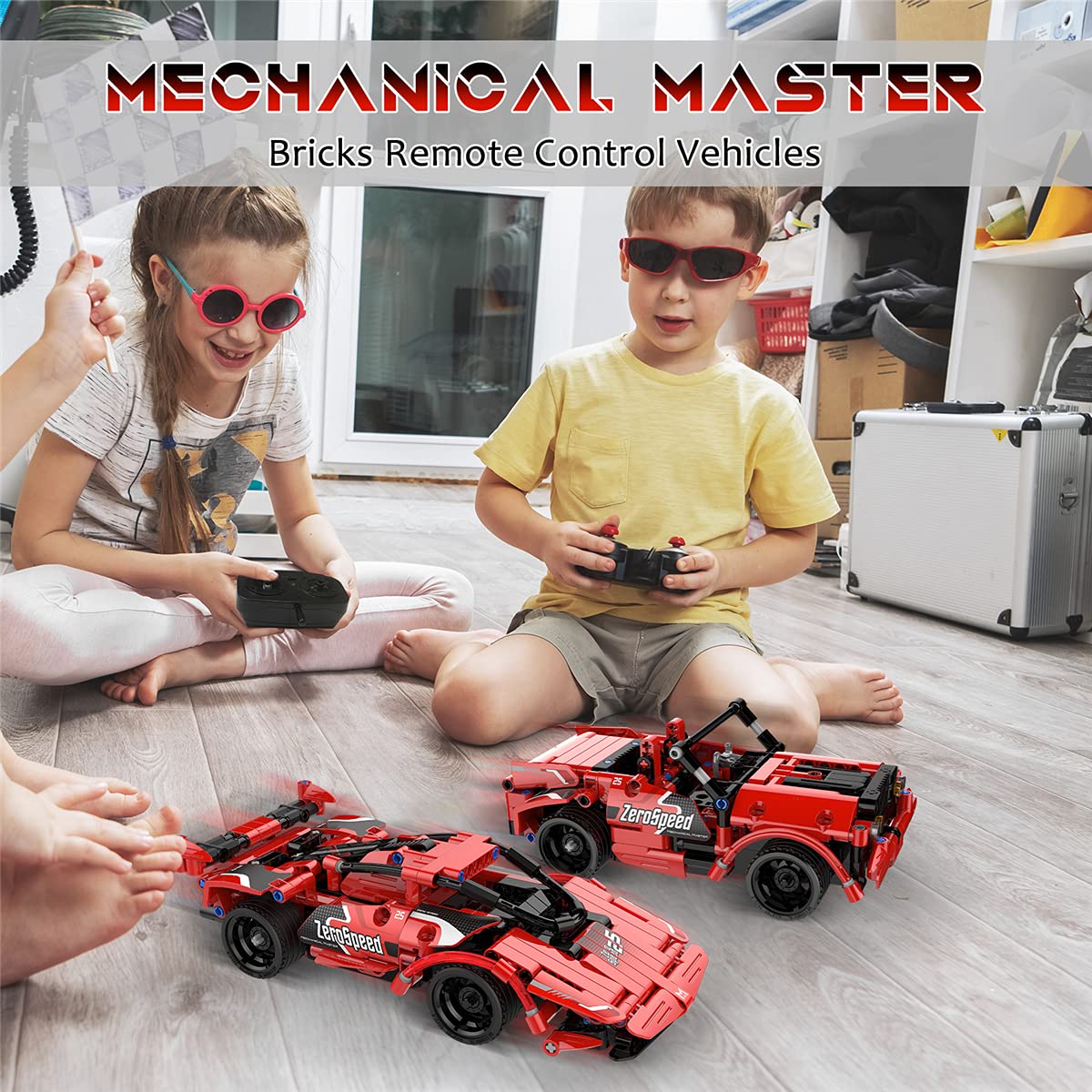 GMAOPHY STEM Building Toys for Kids Age 5 6 7 8 9 10 11 12 Years Old, 2 in 1 Remote Control Racer Car Engineering Kits, Early Learning Building