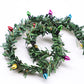 Miniature Christmas Garland, Christmas Lights, Miniature Christmas Tree Lights, Artificial Pine Wired Roping with Metallic Bulbs for Dollhouse, Fairy